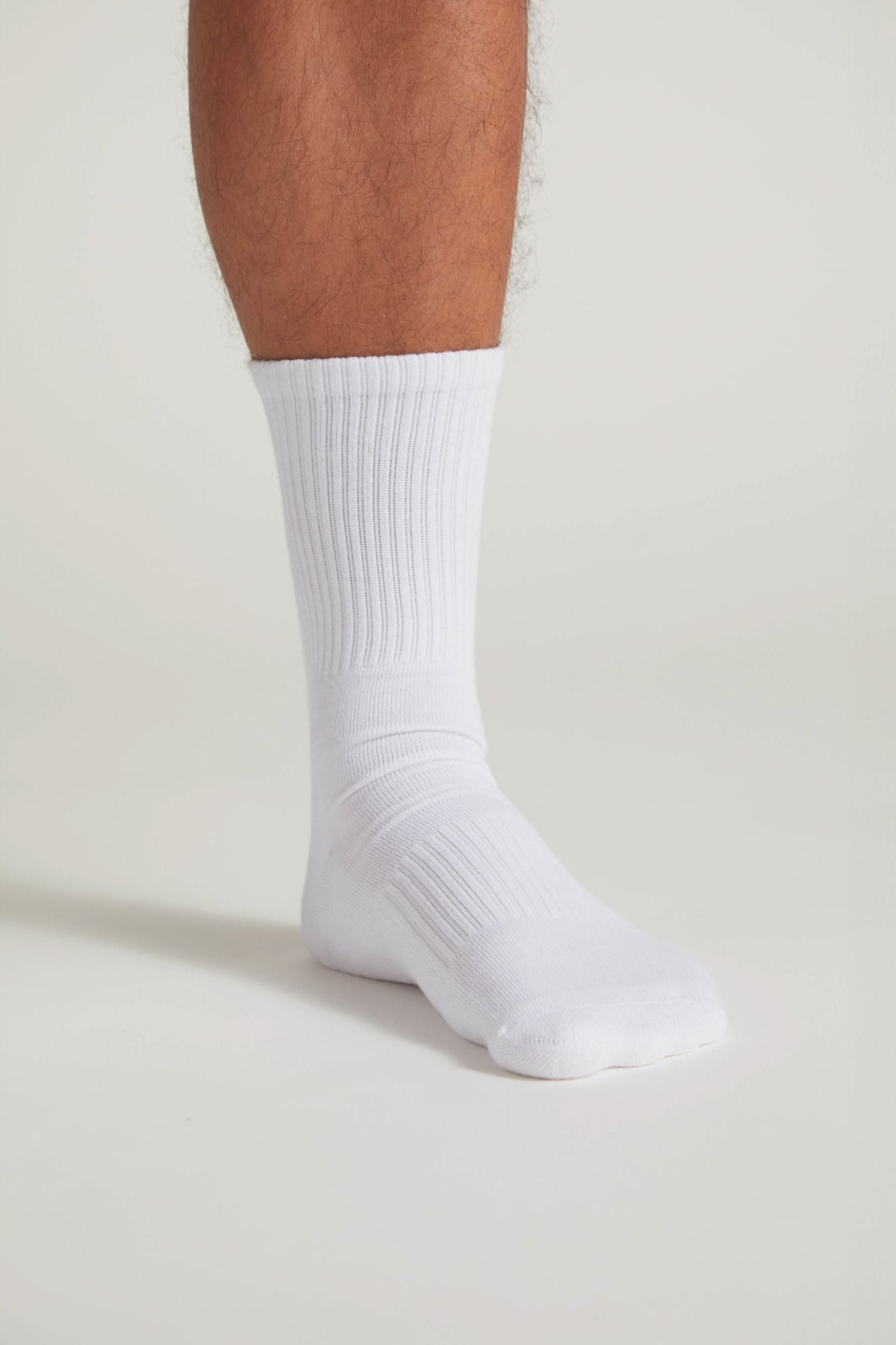Men's Bamboo White Crew Socks
