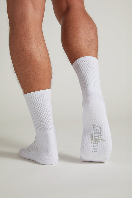 Men's Bamboo White Crew Socks