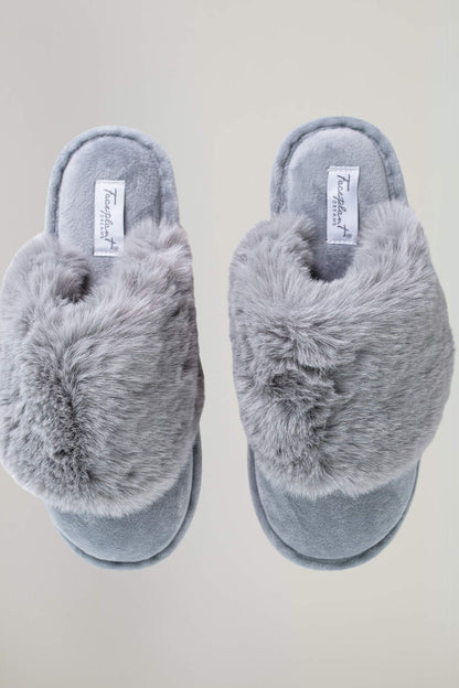 Faceplant Furry Slippers - Grey