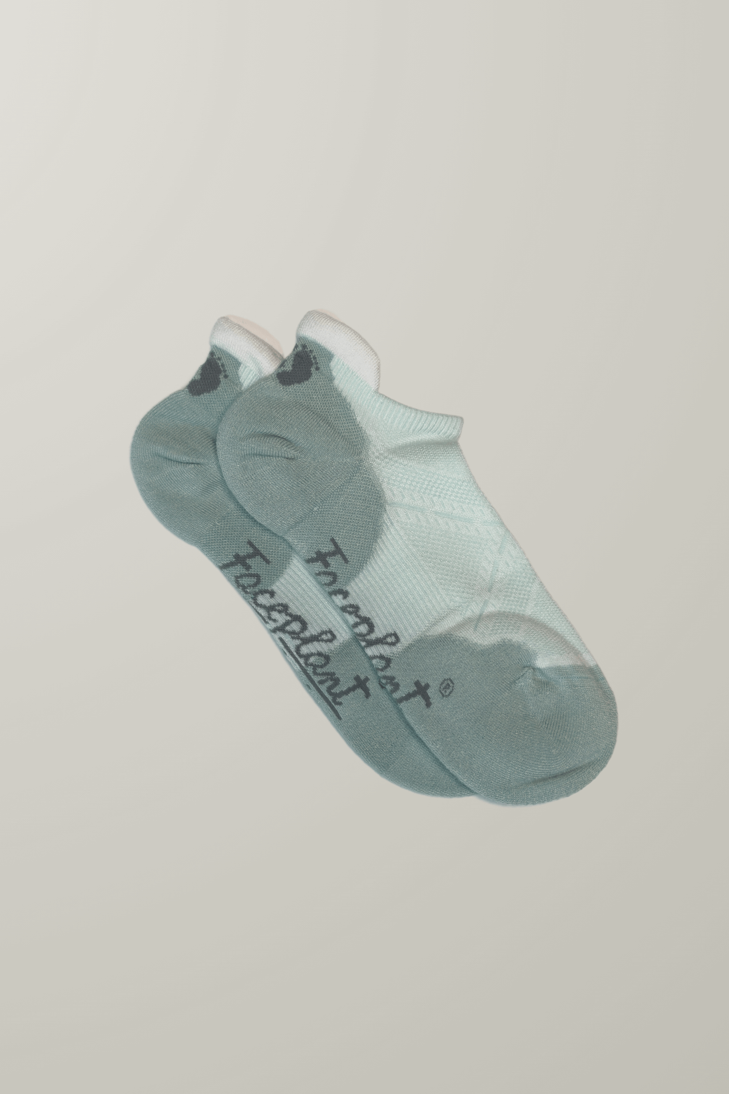 Faceplant Bamboo Ankle Socks - Aqua/White