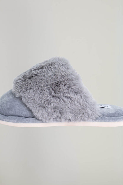 Faceplant Furry Slippers - Grey