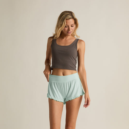 Ruffle Short - Aqua Color