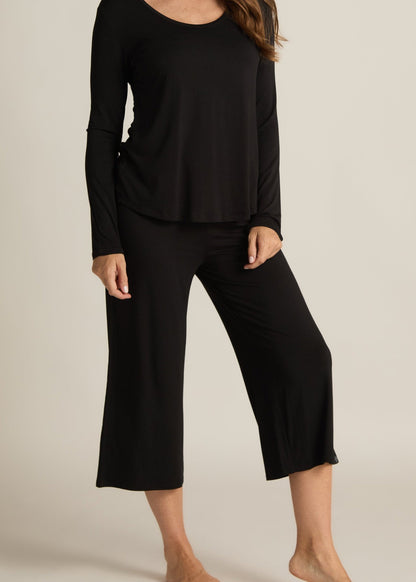 Faceplant Bamboo Wide-Leg Capri Pant