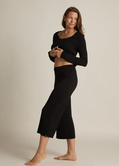 Faceplant Bamboo Wide-Leg Capri Pant