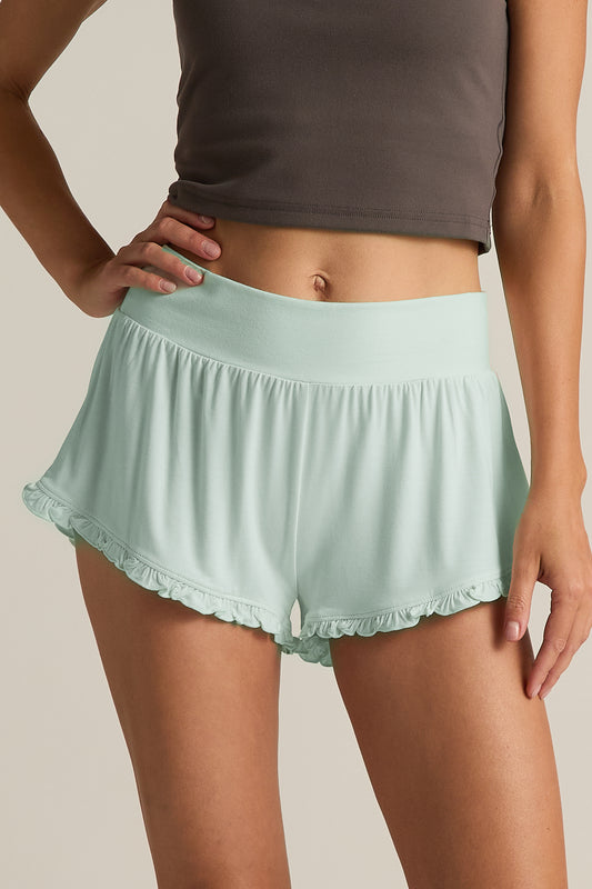 Ruffle Short - Aqua Color