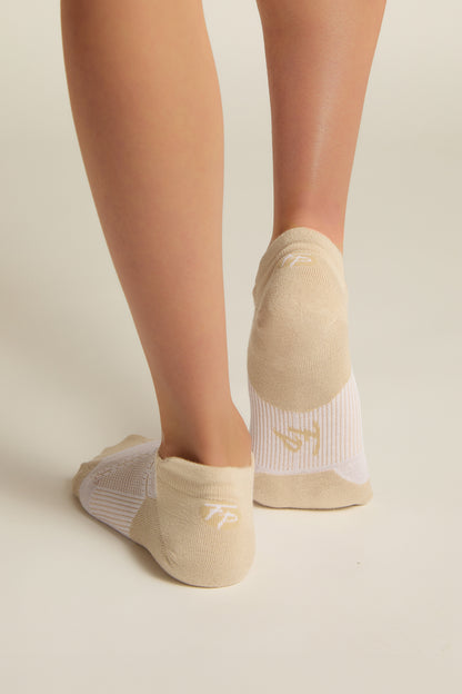 Faceplant Bamboo Ankle Socks - White/Oatmeal PREPACK