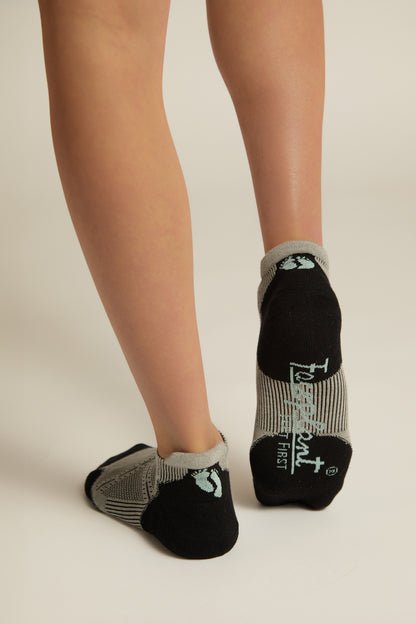 Faceplant Bamboo Ankle Socks - Earl Grey/Black