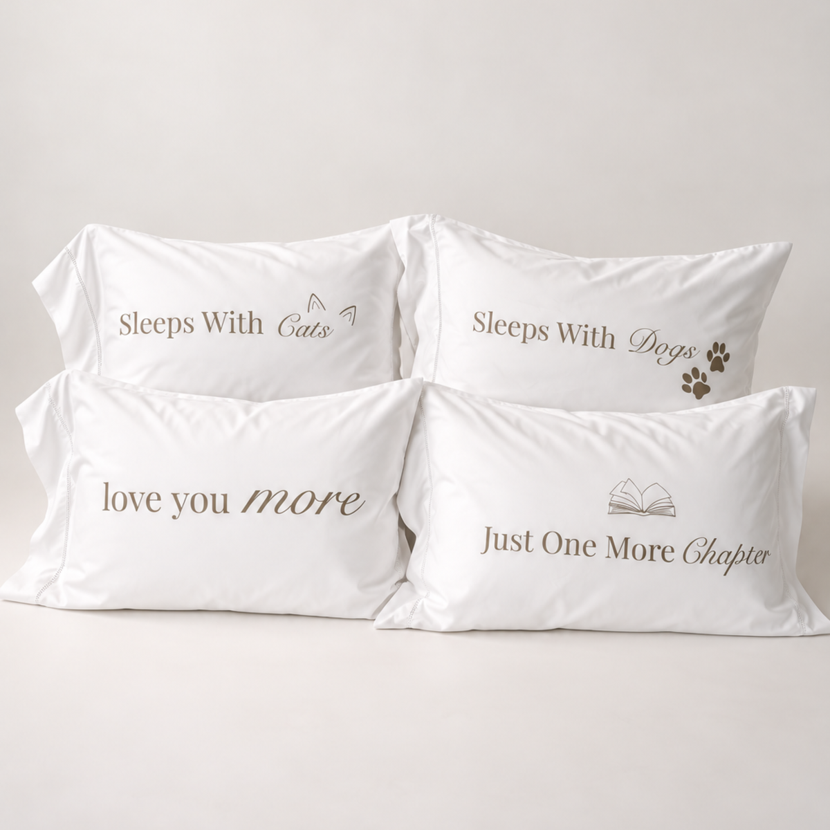 Sleeps With Dogs Cotton Pillowcase