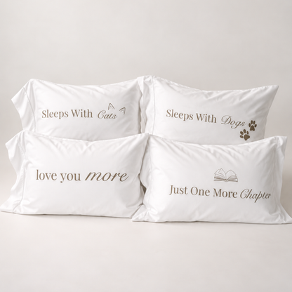 Sleeps With Dogs Cotton Pillowcase
