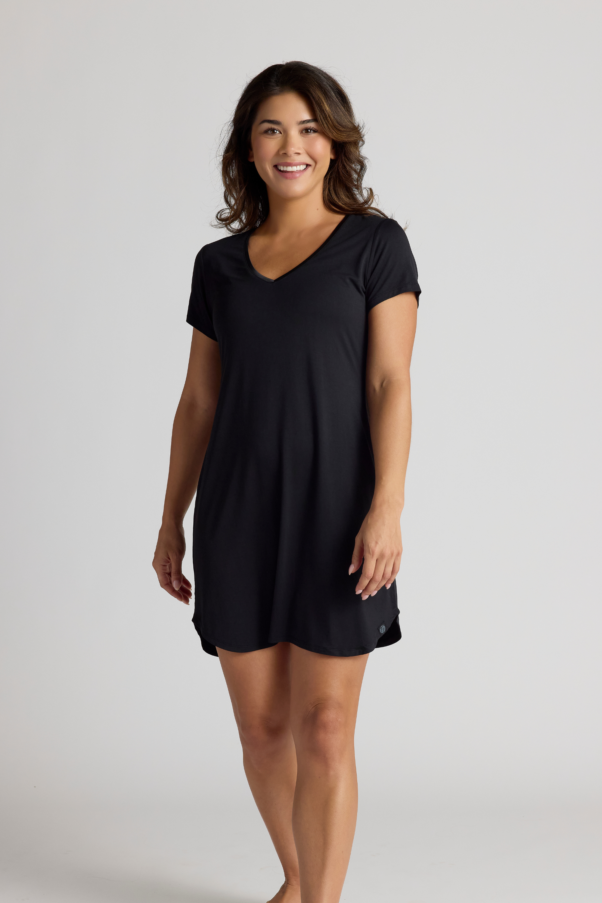Faceplant best-selling soft Claire Nightgown in black.