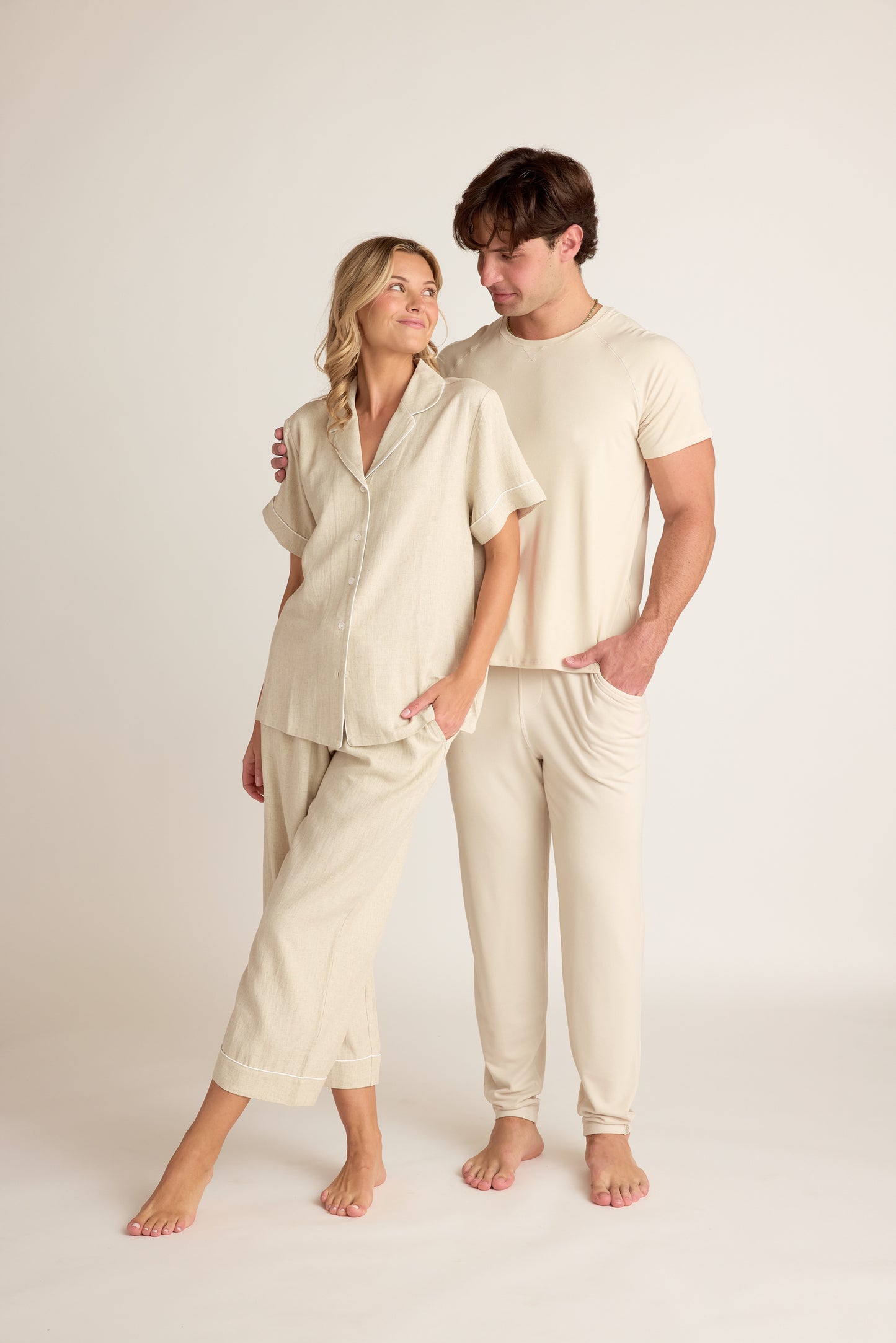 Linen Shirt Sleeve Button-up Shirt