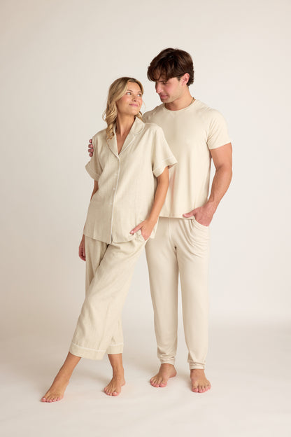 Linen Shirt Sleeve Button-up Shirt