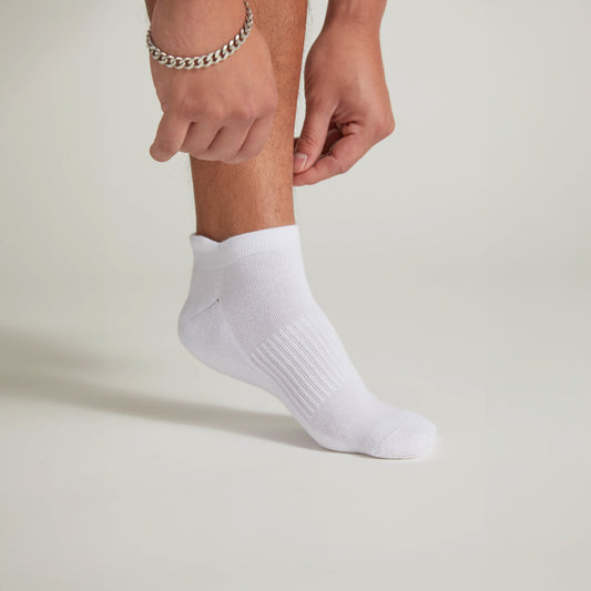 Men's Bamboo White Ankle Socks