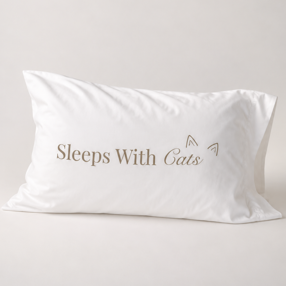 Sleeps With Cats Cotton Pillowcase