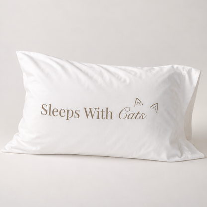 Sleeps With Cats Cotton Pillowcase