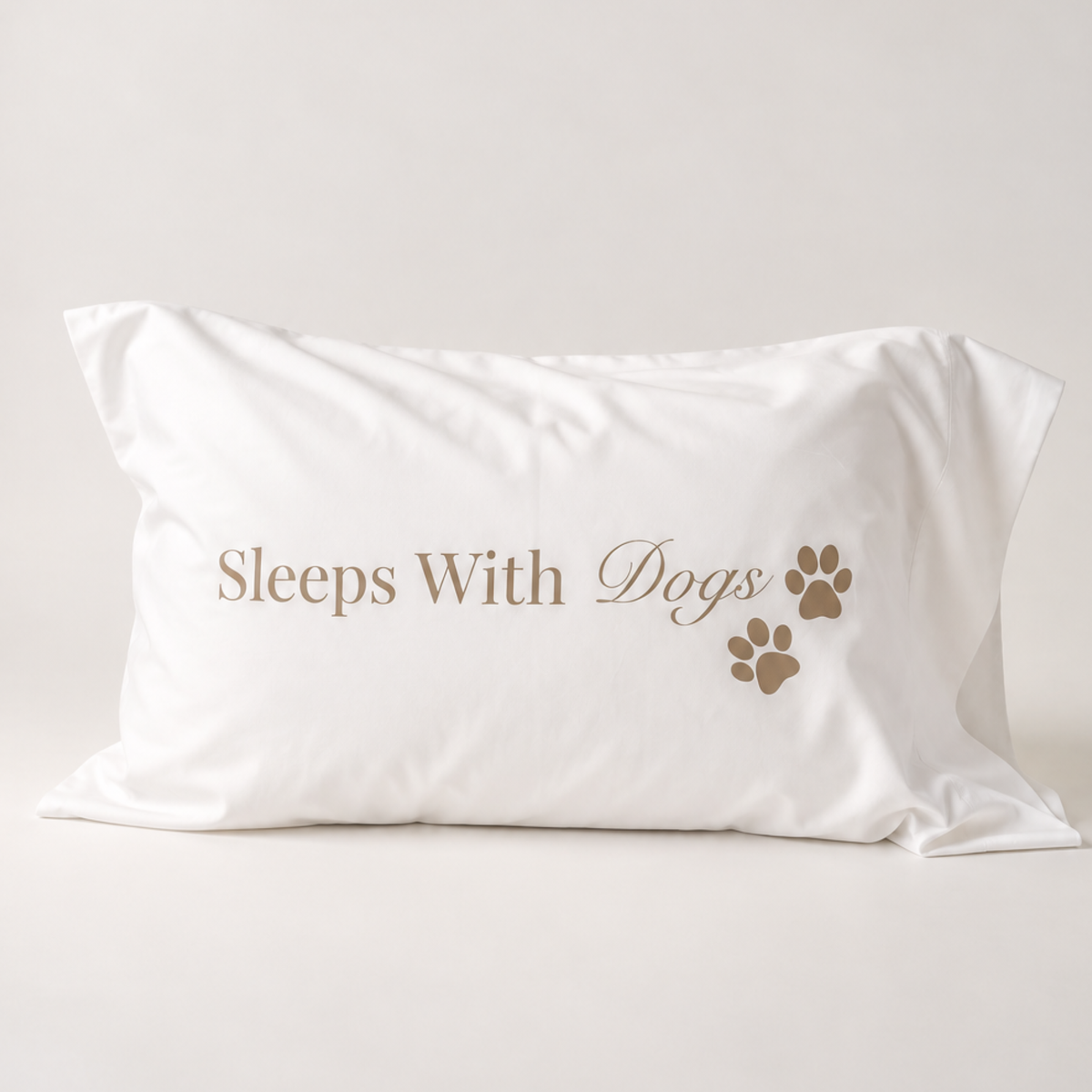 Sleeps With Dogs Cotton Pillowcase