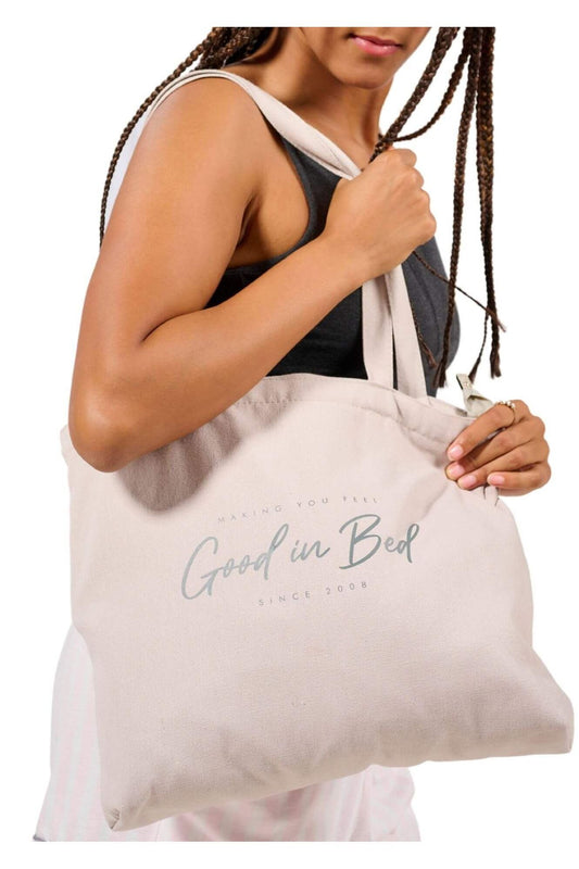 'Good in Bed' Canvas Tote