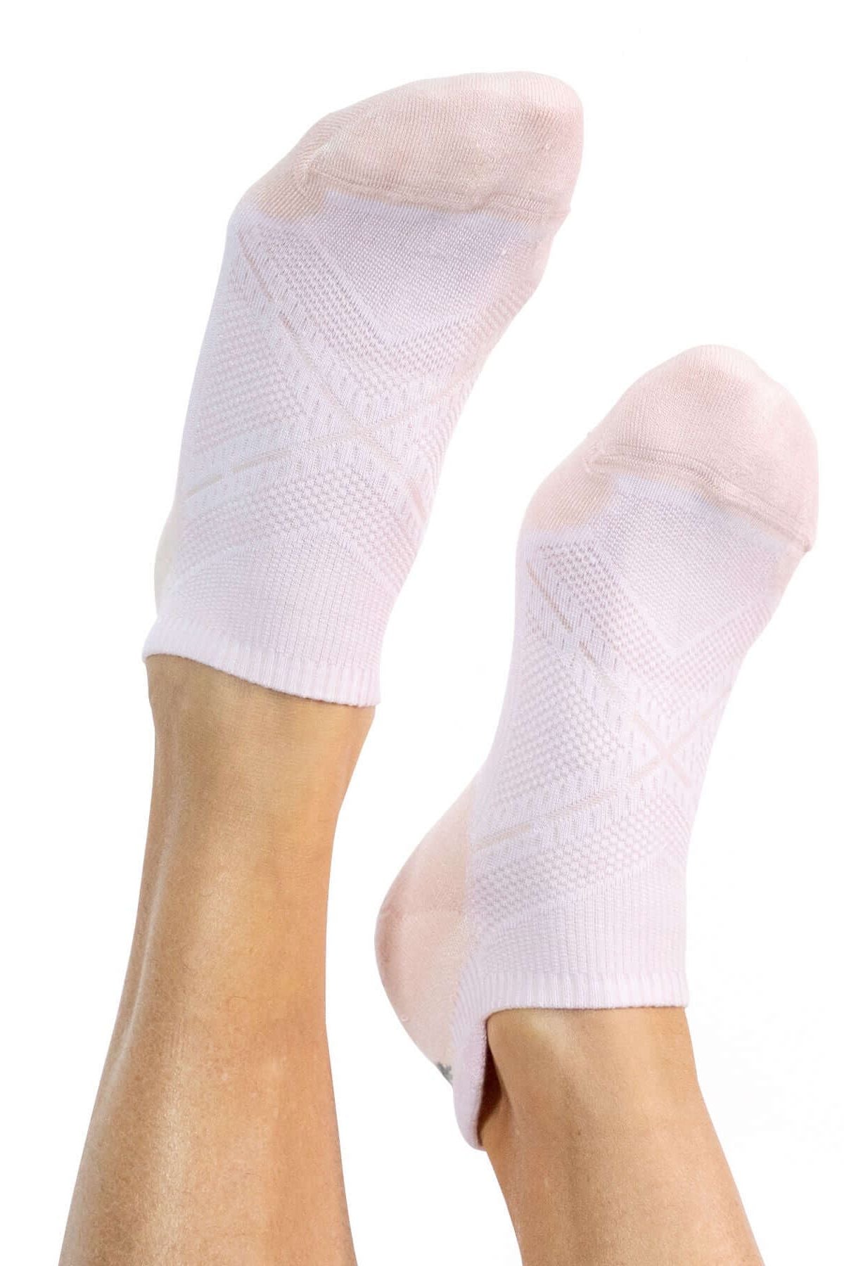 Faceplant Bamboo Ankle Socks - White/Pink